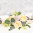 thumbnail image 2 of KAKOWELY Anillo de vela de rosa artificial, corona de flores, vela de té, anillo de centro de mesa de boda, 2 of 5
