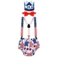 thumbnail image 2 of IBTOM CASTLE Baby Boys First Birthday Outfit Jungle Wild ONE Diaper Cover Pants + Suspenders + Bow Tie + Headband Cake Smash Clothes Set for Photo Shoot 3-24 Months Blue - Independence Day, 2 of 8