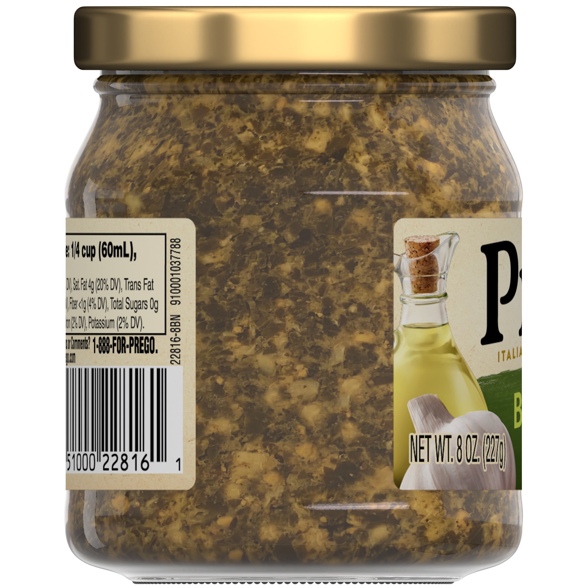 (2 pack) Prego Basil Pesto Sauce, 8 oz Jar