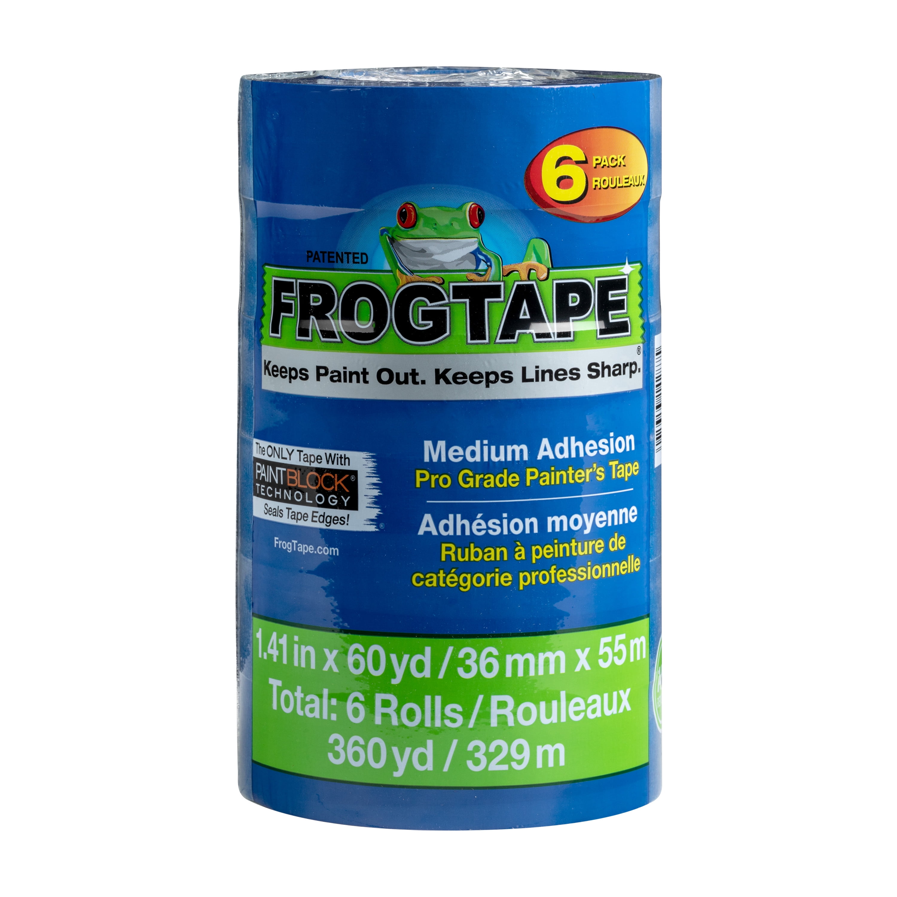 FrogTape Pro Grade 1.41 in. x 60 yd. Blue Painter’s Tape Blue, 6pack