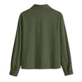 thumbnail image 7 of Zpanxa Fleece Jacket Women Corduroy Button Front Long Sleeve Shirt Jacket Loose Fit Solid Color Casual Lightweight with Pockets Fall Outerwear, 7 of 7