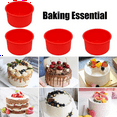 thumbnail image 5 of Silicone Mini Cake 4 Inch Round Baking Pan Non-Stick Silicone Baking Mold Bakeware Pan Reusable Red, Set of 12, 5 of 5
