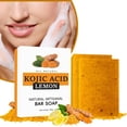 thumbnail image 1 of 2PCS Jabón Turmeric Soap, Jabón De Ácido Kójico De Cúrcuma y Limón, Ingredientes naturales y orgánicos Limón Turmeric Kojic Soap, Iluminr y Hidratante, suave Turmeric Soap Bar para rostro y cuerpo, 1 of 1