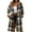 Khaki, variant on Women's Plaid Trench Coat Long Shacket Hooded Long Sleeve Oversized Soft Spring Button Down Single Breasted Flannel Shirt Jacket Grey X-Large