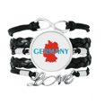thumbnail image 1 of German Map Europe Berlin Art Deco Fashion Bracelet Love Accessory Twisted Leather Knitting Rope Wristband, 1 of 3