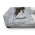 thumbnail image 3 of Eagle Soft Flannel Fleece Blanket, Bird with Feathers on Head and Tail Catching a Fish Hunting Animal Food Chain, Cozy Plush for Indoor and Outdoor Use, 70" x 90", Pearl Brown Yellow, by Ambesonne, 3 of 6