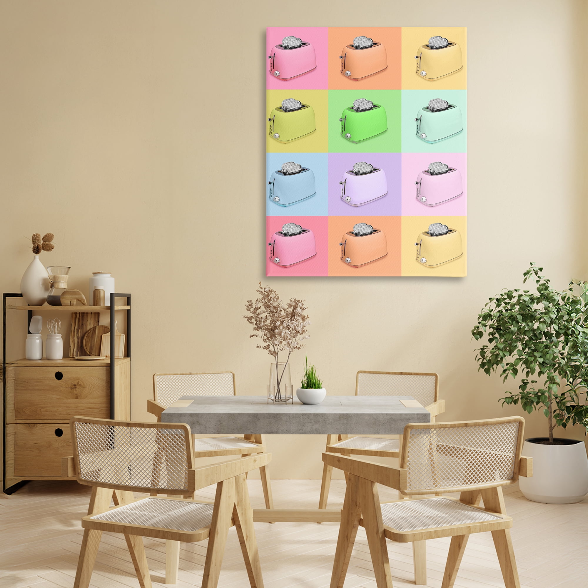 Stupell Industries Disco Toaster Oven Collage Canvas Wall Art, design by LISH Creative