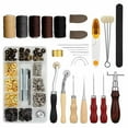 thumbnail image 1 of Riwcyla 28PCS Craft Leather Tools Set DIY Leather Hand Working Tool Kit for Sewing Stiching Carving Printing Cutting Professional Leathercraft Accessories, 1 of 5