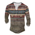 thumbnail image 1 of T-Shirt Men Male Spring Retro Letter Partial Printing Round Neck Short Sleeve Shirt Men Bronze M, 1 of 3