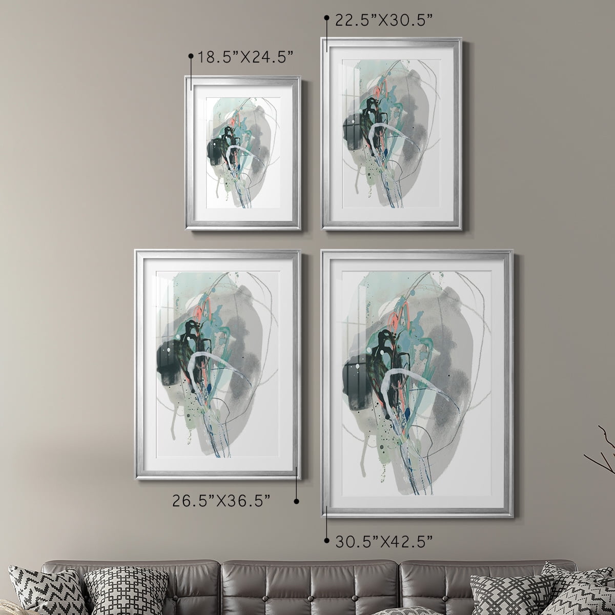 Wexford Home Stone Aperture I Premium Framed Print, 18.5" x 24.5" - Ready to Hang, Silver (Set of 2)