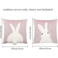 thumbnail image 4 of Paquete de 2 fundas de almohada de Pascua de primavera, funda de almohada decorativa de primavera de conejito, fundas de cojín de terciopelo bordadas cuadradas en 3D, divertido conejo De, 4 of 5