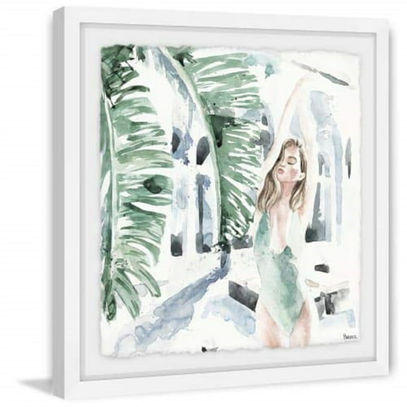 Palms and Swimsuit II Framed Painting Print