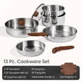 thumbnail image 2 of Juego de utensilios de cocina CAROTE Tri-Ply de acero inoxidable 13 piezas, 2 of 8