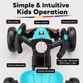 thumbnail image 3 of 12V Electric Go Kart for Kids Ages 3-6, Foldable Power Ride-On Pedal Toy with Adjustable Seat, Music & Flashing LED Lights, Light Blue, 3 of 9