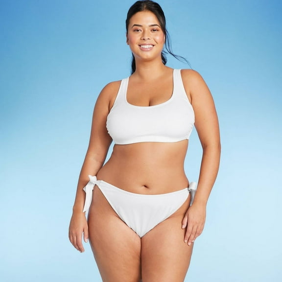 Women's Ribbed Bralette Bikini Top - Wild Fable‚Ñ¢ White 1X