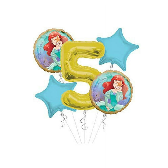 Anagram/Kaleidoscope Princess Little Mermaid (Ariel) Once Upon A Time Happy Birthday Balloon Bouquet 5 pc, 5th Birthday, | Viva Party Balloon Collection