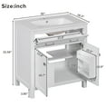 thumbnail image 2 of Harper & Bright Designs 30 inch Bathroom Vanity with Ceramic Sink, Modern Green Single Bathroom Cabinet with 2 Doors and a Shelf, Soft Close Doors, White, 2 of 15