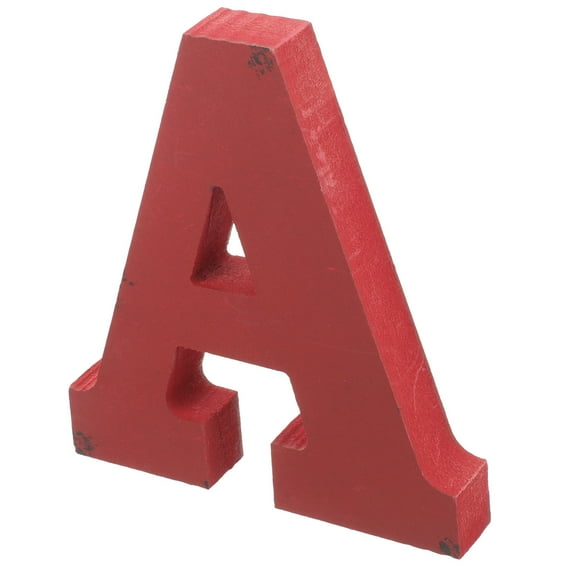 LABSERRON Letter A Red Wooden Craft Letter Sign 1Pcs 7.07x6.29x0.90in