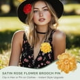 thumbnail image 4 of Flowers Hair Clips, Satin Rose Brooch Pin, Floral Brooch Hairpin for Women Wedding, 2 Pack & Mustard Yellow, 4 of 7