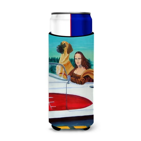

Caroline s Treasures 7282MUK Great Dane with Mona Lisa Ultra Hugger for slim cans Slim Can multicolor