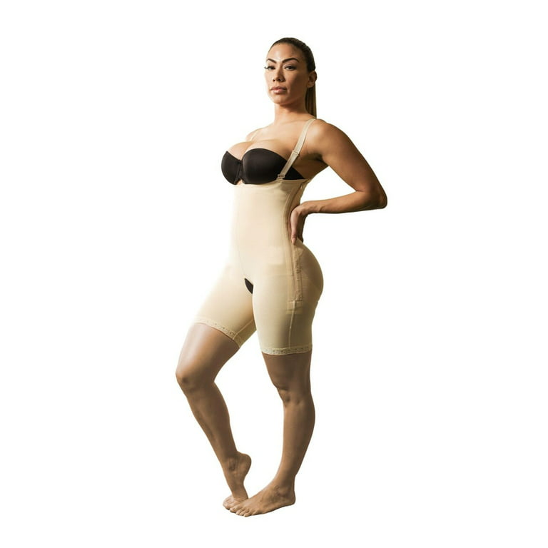 Compression Garment - Body With Suspenders, Above The Knee Body Suit - S -  31-33 Inch Under Bust, 30-32 Inch Waist, 38-40 Inch Hip, 19.5-21 Inch Thigh  - MOD-47-S 