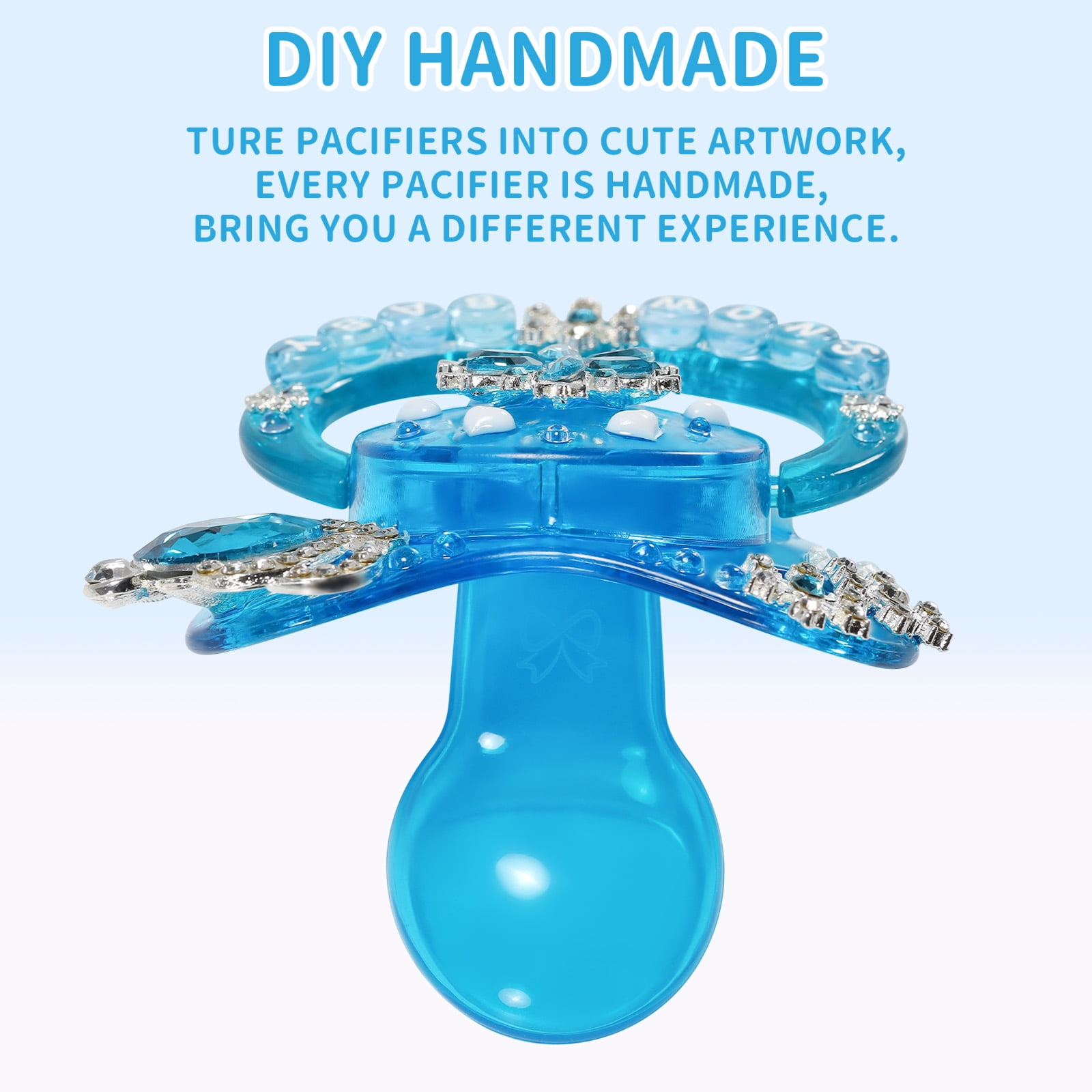CutiePlusU Adult Sized Pacifier Large Shield Dummy Crystal DIY Handmade