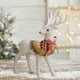 thumbnail image 5 of Adorno de ciervo de Navidad con lazo y campanas - Decoración de plástico blanco de renos de 13" para ventana, habitación o mesa, 5 of 6