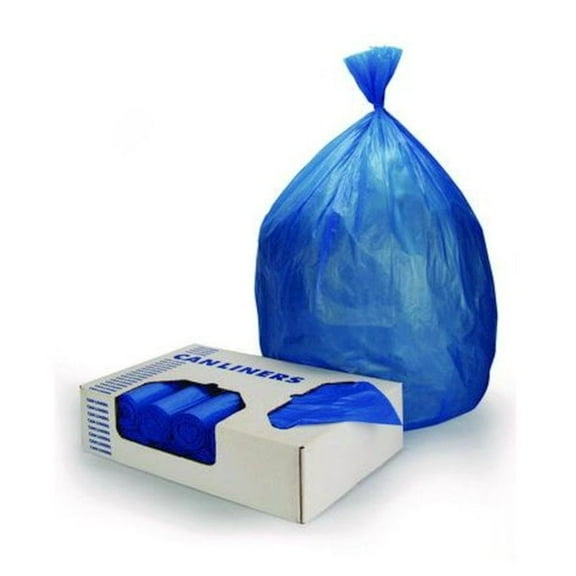 Heritage High-Density Waste Can Liners, 23 gal, 14 mic, 30" x 43", Blue, 25 Bags/Roll, 10 Rolls/Carton