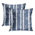 thumbnail image 1 of BOSDECO Blue Winter Birch Tree Pattern Forest Bark Pillowcase Pillow Cover 18x18 inch Set of 2, 1 of 1