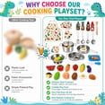 thumbnail image 2 of JoyStone Kids Cooking Playset, Stainless Steel Pots and Pans Pretend Play Kitchen Toy Set with Apron, Chef Hat, Cuttable Food and Seasoning Bottles for Age 3+, 2 of 10