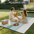 thumbnail image 4 of Teal Aqua Stripes Outdoor Rug 4x6 Ft - Reversible Patio Rug Outdoor Camping Rugs, Modern Ombre Abstract Aesthetics Washable Indoor Outdoor Area Rugs, Non-Slip Outdoor Carpet Runner for Deck/Porch, 4 of 8