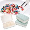 thumbnail image 4 of Pills Container, Practical Suitcase Shape 6-Grid Pills Organizer, For Travel Outdoor Light Blue, 4 of 8