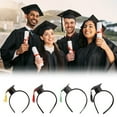 thumbnail image 4 of 2-In-1 Headband & Hair Clip 2025 Graduation Season Headband Black Graduation Cap Hair Clips with Tassel & Double Spring Attached Caps Shiny Gold Fringe for Women'S Photos Grad Party Headband, 4 of 4