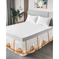 thumbnail image 4 of Orange Pumpkin Bed Skirt Queen Size 18 Inch Drop, Thanksgiving Fall Leaf Vintage Farmhouse Wrap Around Dust Ruffle Bedskirts, Wrinkle & Fade Resistant Easy Fit Bedskirt with Adjustable Elastic, 4 of 8