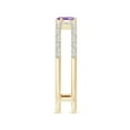 thumbnail image 3 of ANGARA Natural 0.13 Ct. Amethyst with Diamond Classic Stackable Ring in 14K Yellow Gold for Women (Ring Size: 3.5), 3 of 9