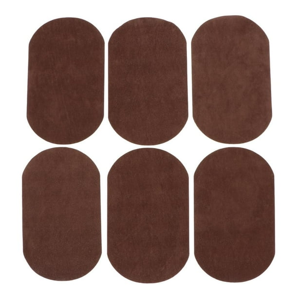 Parche de ante con aplique, codera, rodillera, parche ovalado, material para reparación de costura de prendas de vestir café
