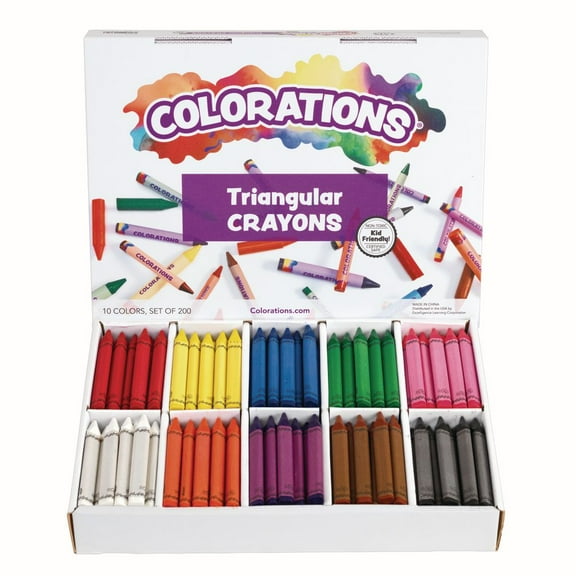Colorations Large Triangular Crayons Value Pack - Set of 200