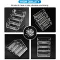 thumbnail image 2 of Portatarjetas de presentación transparente con 4 bolsillos, soporte de acrílico para tarjetas de presentación para escritorio o mostrador con 4 niveles, capacidad para 320 tarjetas, 1 paquete, 2 of 4