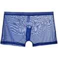 thumbnail image 3 of jobturf Men's Underwear See Through Mesh Short Leg Boxers Briefs Elastic Waist Casual Underpants Breathable Lightweight Low Rise Trunks M-XXXL, 3 of 3