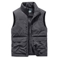 thumbnail image 2 of purcolt Mens Full Zipper Outerwear Vest Fleece Lined Sleeveless Jackets Winter Warm Sherpa Vest, 2 of 9