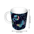 thumbnail image 2 of Yiaed Blue Butterfly Print Ceramics Coffee,Large Handle Design,Extra Large Tea and Coffee Cup for Office and Home Mugs, 2 of 6