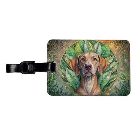 Pointer Dog Art Nouveau Faux Leather Travel Luggage Tag