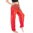thumbnail image 5 of Defitshape Women's Harem Boho Pants Yoga Hippie Jogger Genie Pants with Pocket Smocked Waist Cool Summer Beach Trousers Bohemian Parachute Elastic Waist High Waisted Patterned1 One Size, 5 of 5