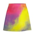 thumbnail image 5 of Tie Dye Skirt Woman Yellow Blue Elegant Mini Skirts Summer Korean Fashion High Waist Desi, 5 of 6