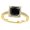 Yellow Gold, variant on Victorian Halo Style Square Shaped Pave Set Round Diamond Engagement Ring w/a 1 Carat Princess Cut Black Diamond Heirloom Quality 14K White Gold 1.3 Carat Size: 7