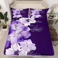 thumbnail image 2 of Manfei Purple Flower Twin Sheet Sets,Country Floral Twin Fitted Sheet,Plant Aesthert Artwork Flat Sheet For Girls Kids,Breathable Home Decor,3 Pieces, 2 of 7