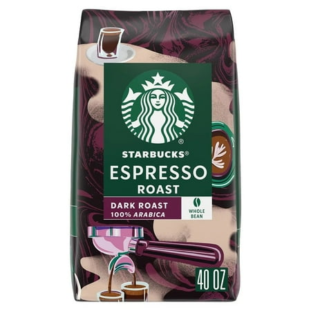 ((BB JAN 02 2025 ))Starbucks Whole Bean Coffee Espresso Roast Dark (40 Ounce)