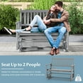 thumbnail image 4 of Gymax Patio Glider Loveseat Chair Swing Rocking Bench w/ Curved Backrest & Slatted Seat Gray, 4 of 6