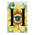 thumbnail image 2 of PHYHOO  Summer Sunflower Eucalyptus Leaves Monogram Letter H Garden Flag Double Sided Small Burlap Family Last Name Initial Outside Yard Flag White, 2 of 6
