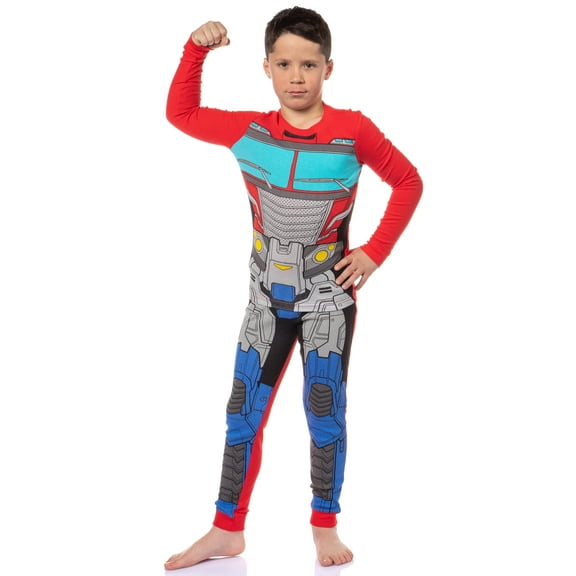 Transformers Boy's 2 Piece Sleepwear Bumblebee Character Tight Fit Long Sleeve Loungewear Sleep Pajama Set